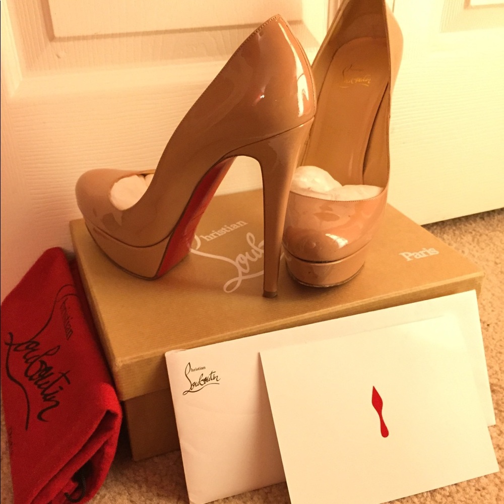 Christian Louboutin Bianca Nude Patent Heels